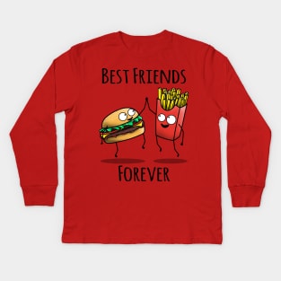 Cheeseburger and Fries BFF Kids Long Sleeve T-Shirt